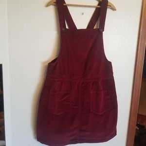 Yessica A-Line Corduroy Overall Dress